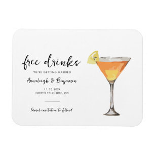 Modern Wedding Keepsake Save the Date Announcement Magnet