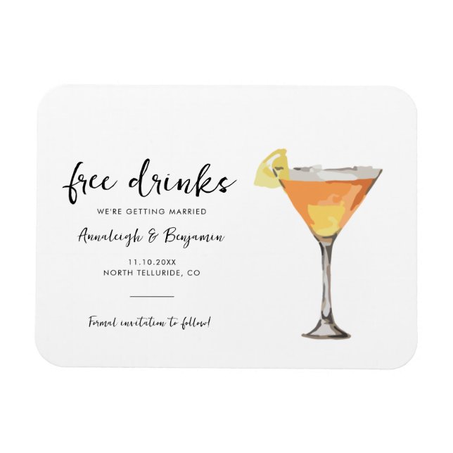 Modern Wedding Keepsake Save the Date Announcement Magnet (Horizontal)