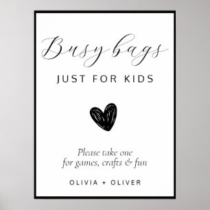 Modern wedding kids busy bag poster