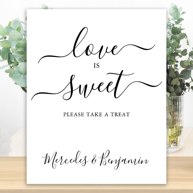 Modern Wedding Love Is Sweet Personalized Table  Poster (Creator Uploaded)