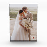 Modern Wedding Maroon Heart Keepsake Photo Block<br><div class="desc">Modern wedding photo block. The heart can be changed to any color. A sweet desktop,  mantel,  bookshelf or night stand keepsake for your home,  office or studio.</div>