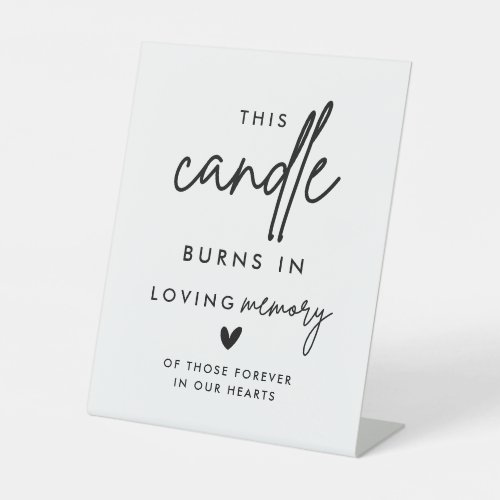Modern Wedding Memorial Candle Burns Sign