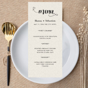 Modern  Wedding Menu