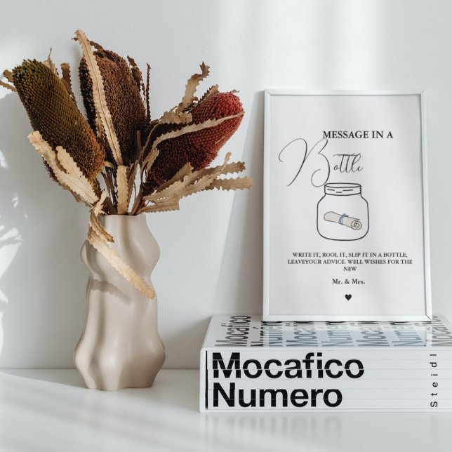 Modern Wedding Message in a bottle guestbook sign  (Creator Uploaded)