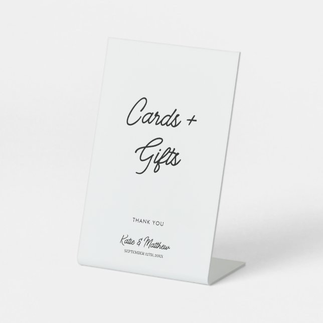 Modern Wedding Minimalist Cards & Gifts  Pedestal Sign (Front)