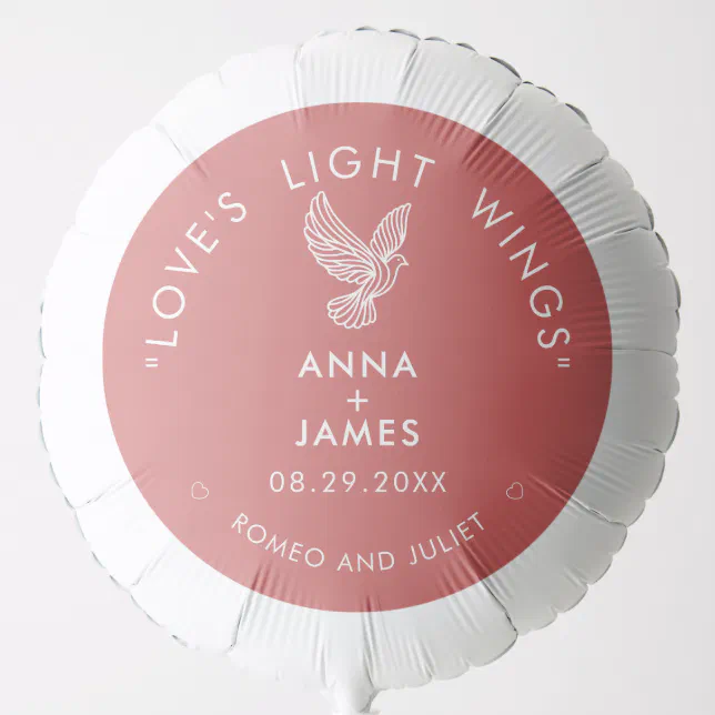 Romeo & Juliet Wedding Balloon – Love’s Light Wings Dove Design