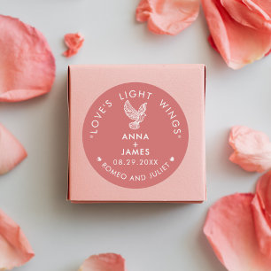 Modern Wedding Minimalist Elegant Romeo and Juliet Classic Round Sticker