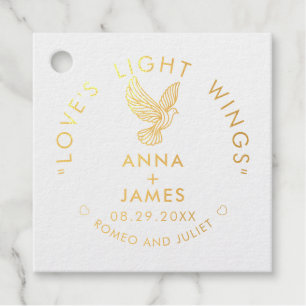 Modern Wedding Minimalist Elegant Romeo and Juliet Foil Favor Tags