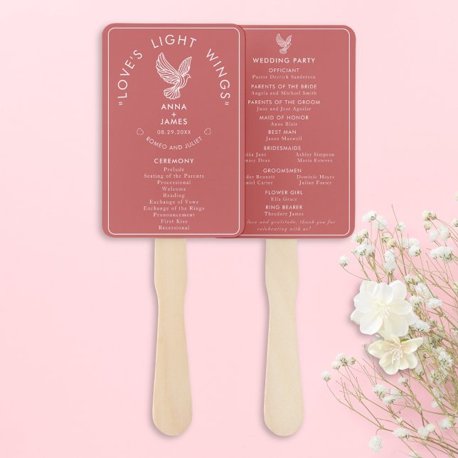 Modern Wedding Minimalist Elegant Romeo and Juliet Hand Fan (Creator Uploaded)