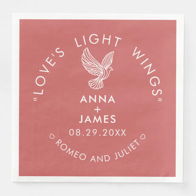 Modern Wedding Minimalist Elegant Romeo and Juliet Paper Dinner Napkins