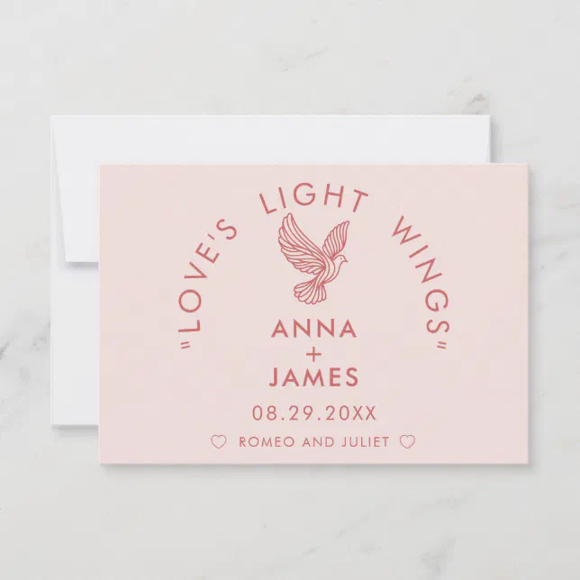 Modern Wedding Minimalist Elegant Romeo and Juliet Thank You Card