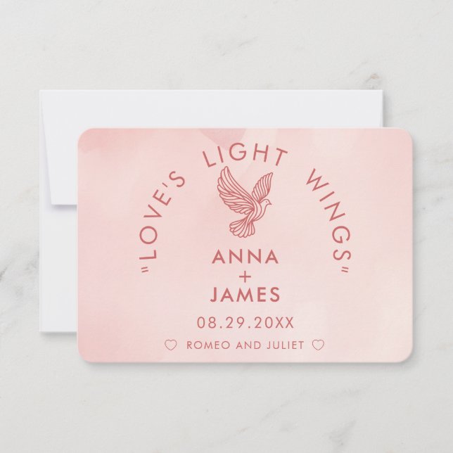 Modern Wedding Minimalist Elegant Romeo and Juliet Thank You Card (Front)