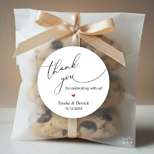 Modern Wedding Minimalist Thank You Gifts Classic Round Sticker