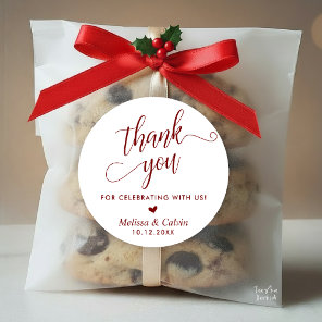 Modern Wedding Minimalist Thank You Gifts Classic Round Sticker