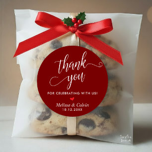 Modern Wedding Minimalist Thank You Gifts Classic Round Sticker