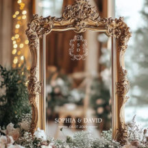 Modern Wedding Mirror Custom Initials Decal