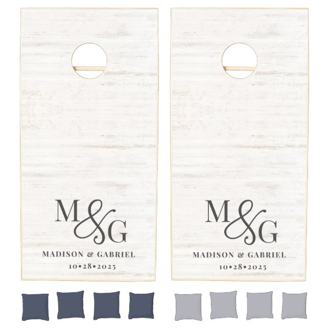 Modern Wedding Monogram  Cornhole Set (Set)