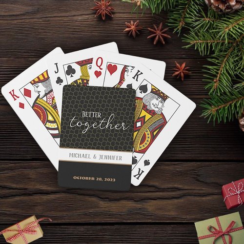 Modern Wedding Monogram Date Customized Name Poker Cards