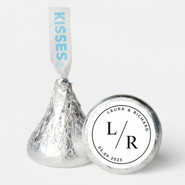 Modern Wedding Monogram Hershey®'s Kisses® (Front)
