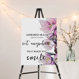 Modern Wedding No Assigned Seats Sit Anywhere Sign