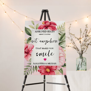 Modern Wedding No Assigned Seats Sit Anywhere Sign