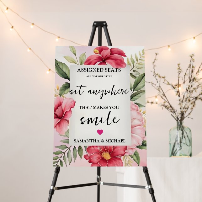 Modern Wedding No Assigned Seats Sit Anywhere Sign (In Situ (Stand))