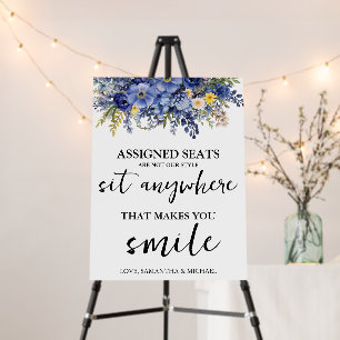 Modern Wedding No Assigned Seats Sit Anywhere Sign
