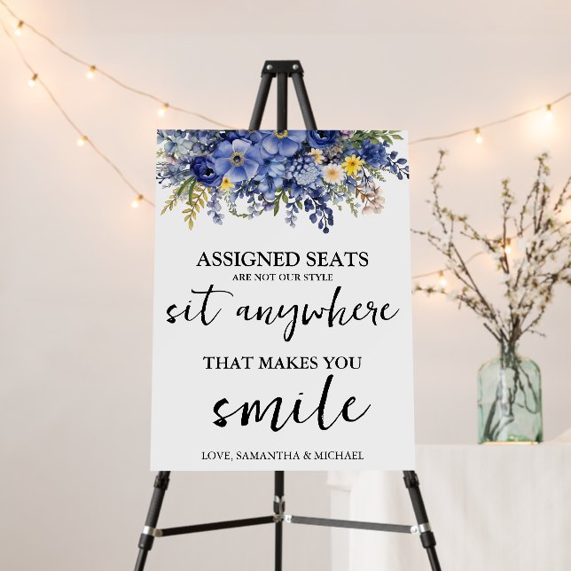 Modern Wedding No Assigned Seats Sit Anywhere Sign (In Situ (Stand))