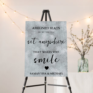 Modern Wedding No Assigned Seats Sit Anywhere Sign