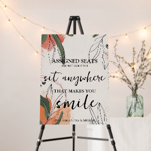 Modern Wedding No Assigned Seats Sit Anywhere Sign