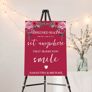 Modern Wedding No Assigned Seats Sit Anywhere Sign