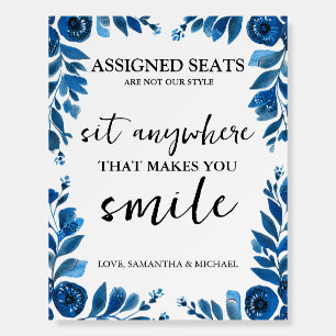 Modern Wedding No Assigned Seats Sit Anywhere Sign