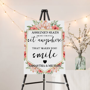 Modern Wedding No Assigned Seats Sit Anywhere Sign