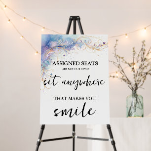 Modern Wedding No Assigned Seats Sit Anywhere Sign