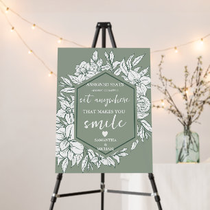 Modern Wedding No Assigned Seats Sit Anywhere Sign