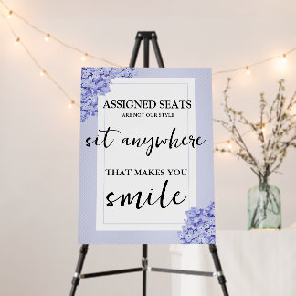 Modern Wedding No Assigned Seats Sit Anywhere Sign