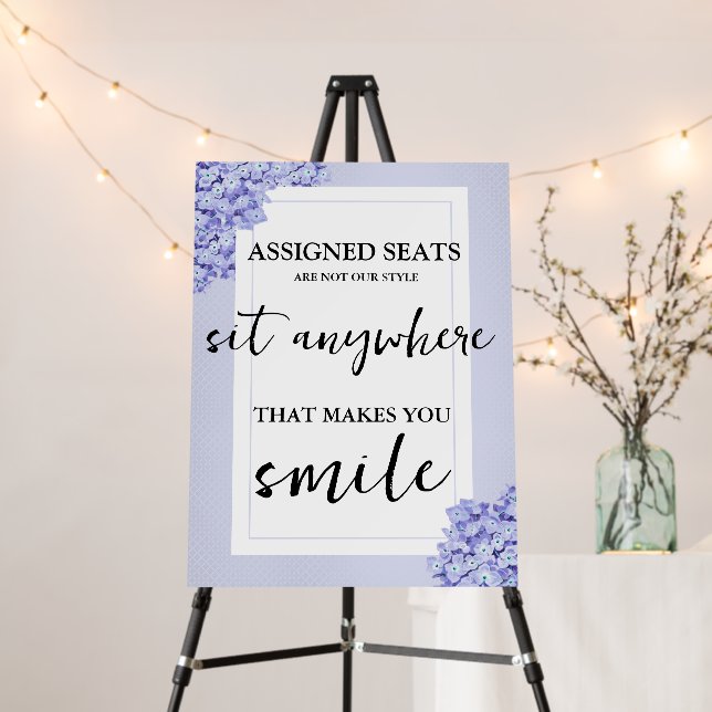 Modern Wedding No Assigned Seats Sit Anywhere Sign (In Situ (Stand))