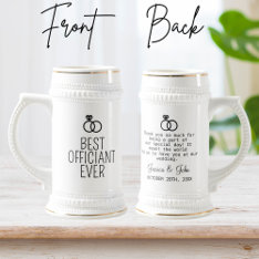 Modern Wedding Officiant Gift Best Officiant Ever Beer Stein at Zazzle