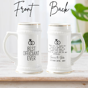 Modern Wedding Officiant Gift Best Officiant Ever Beer Stein