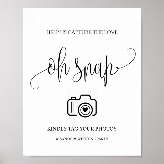 Modern Wedding Oh Snap Sign  (Front)