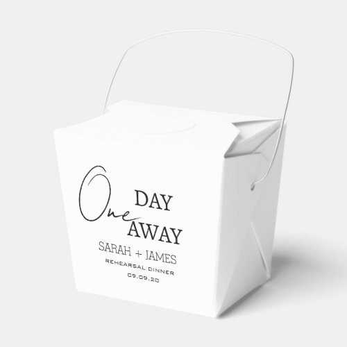 Modern Wedding One Day Away Rehearsal Dinner Party Favor Boxes