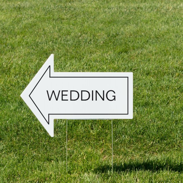 Modern Wedding Outdoor Directional Arrow Sign (Insitu)