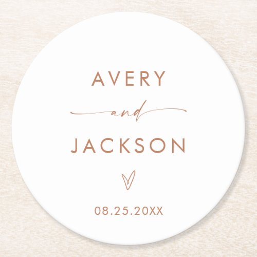 Modern Wedding Paper Coasters  Minimalist Wedding