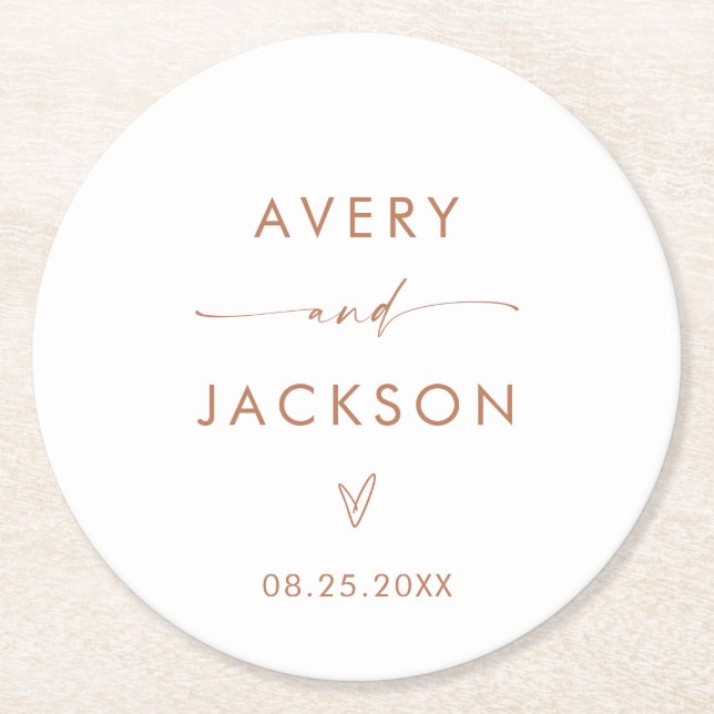 Modern Wedding Paper Coasters | Minimalist Wedding (Front)