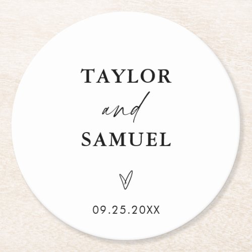 Modern Wedding Paper Coasters  Minimalist Wedding