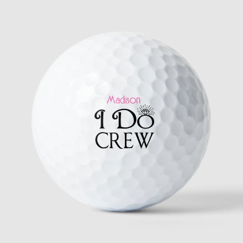 Modern Wedding Party Bridesmaid Golf Balls