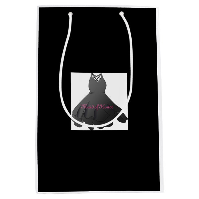 Modern Wedding Party Maid of Honor Dress Gift Bag (Front)