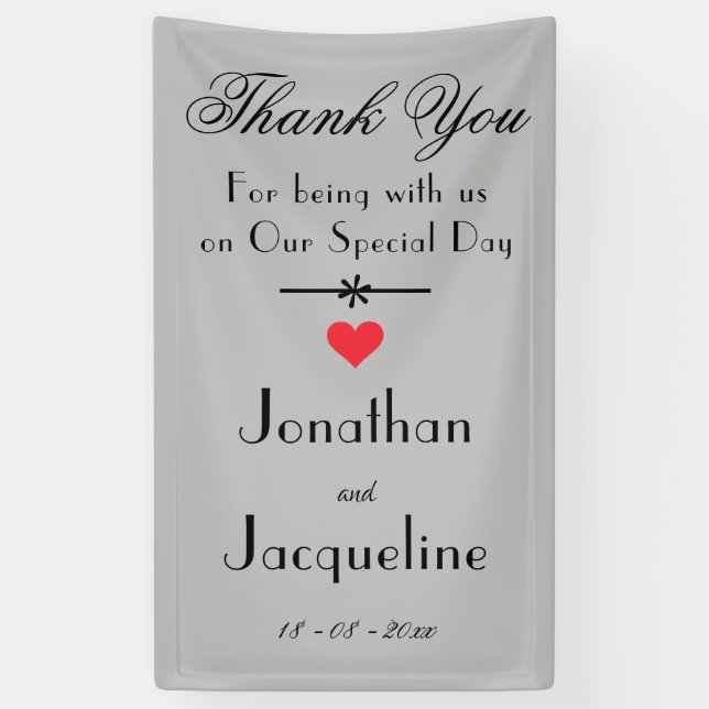 Modern Wedding Personalized Photo Booth Backdrop Banner (Vertical)