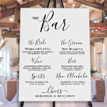 Modern Wedding Personalized Signature Drink Bar Foam Board<br><div class="desc">the BAR ! Simple yet elegant calligraphy, this wedding bar menu and signature drink bar sign features two cocktails 'the Bride' and 'the Groom', personalized with your drinks of choice, and four other alcohol beverage choices 'Beer', 'Wine', 'Spirits', and 'Non-Alcoholic'. Customize this elegant wedding sign with your names, bar menu...</div>