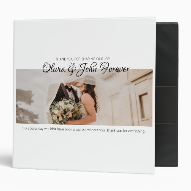 Modern wedding photo album 3 ring binder (Front/Inside)